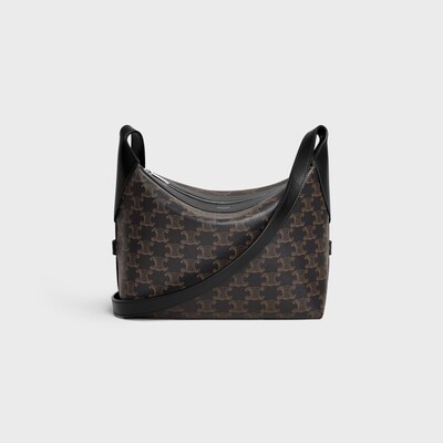 CROSSBODY BAG HARRY IN TRIOMPHE CANVAS AND CALFSKIN - BLACK - DRAWING SERIES - 3 | CELINE