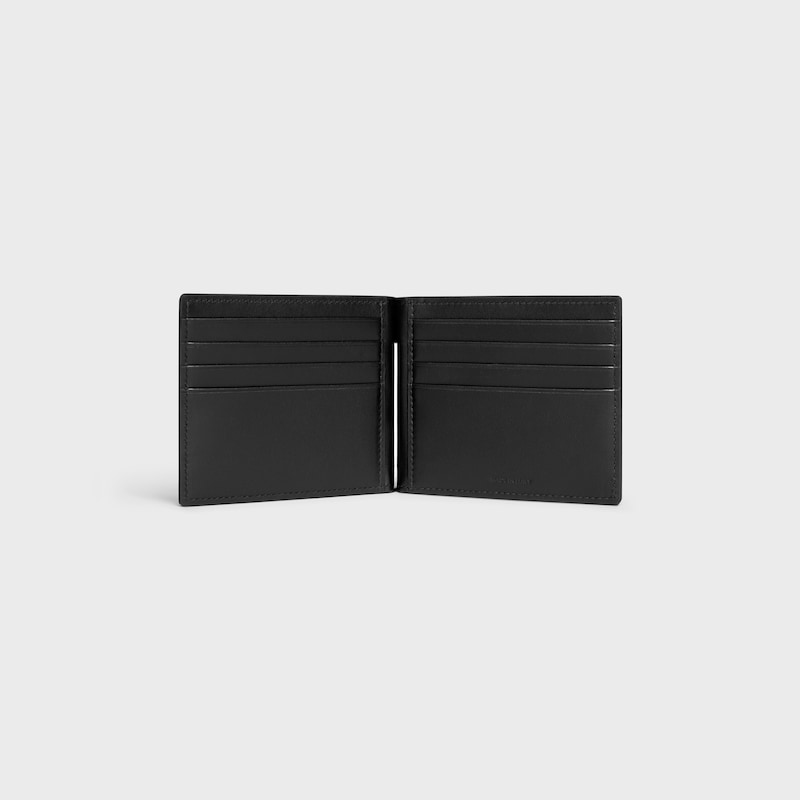 bill clip wallet IN GRAINED CALFSKIN - BLACK - WALLETS - 1 | CELINE