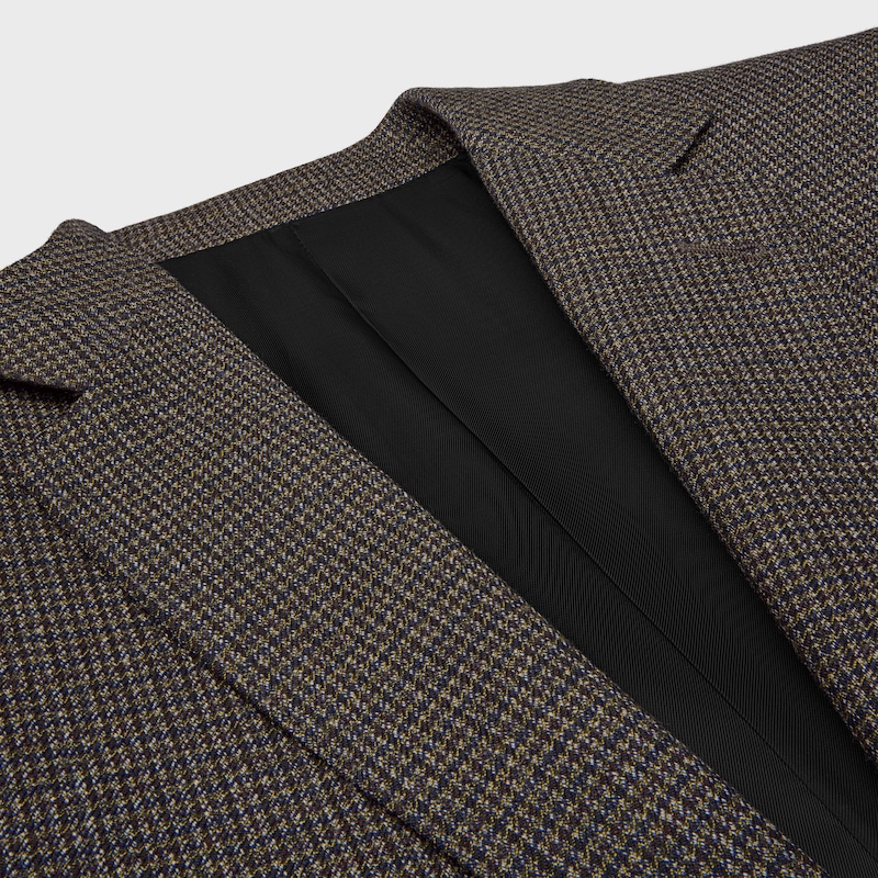 CHAQUETA CL&Aacute;SICA DE MICRO LANA DE PATA DE GALLO - GRIS/N&Aacute;UTICO -  - 1 | CELINE