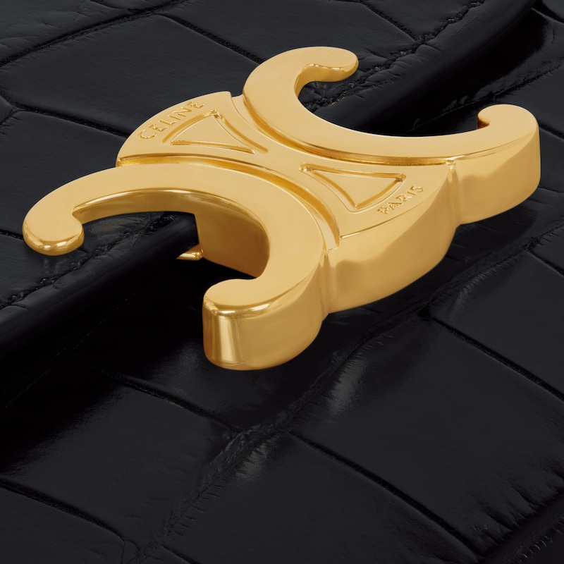 Small Flap Wallet TRIOMPHE in NILOTICUS CROCODILE - BLACK - BUNDLE 34 - 1 | CELINE