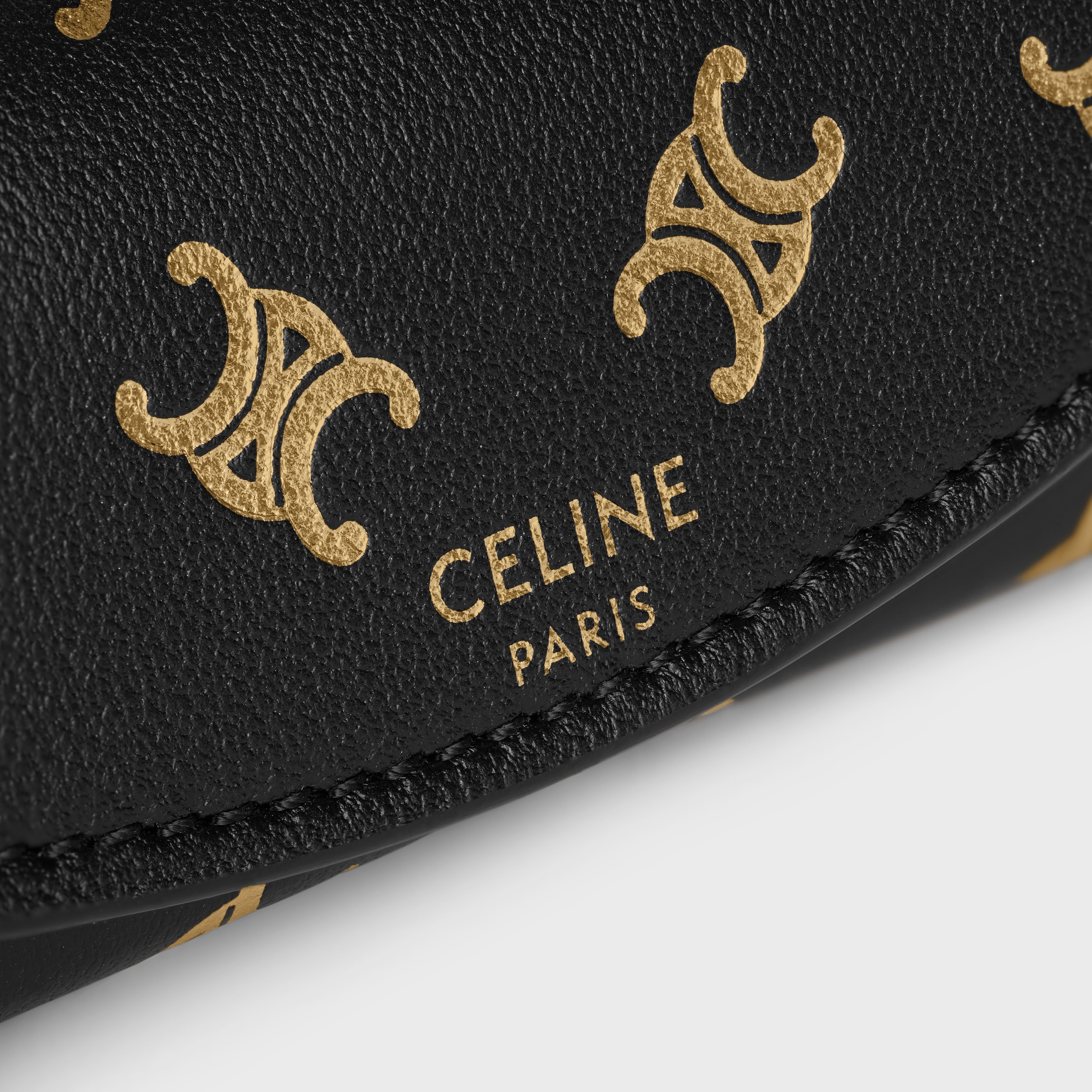 リングケース / カーフスキン エンボス加工トリオンフ - ブラック