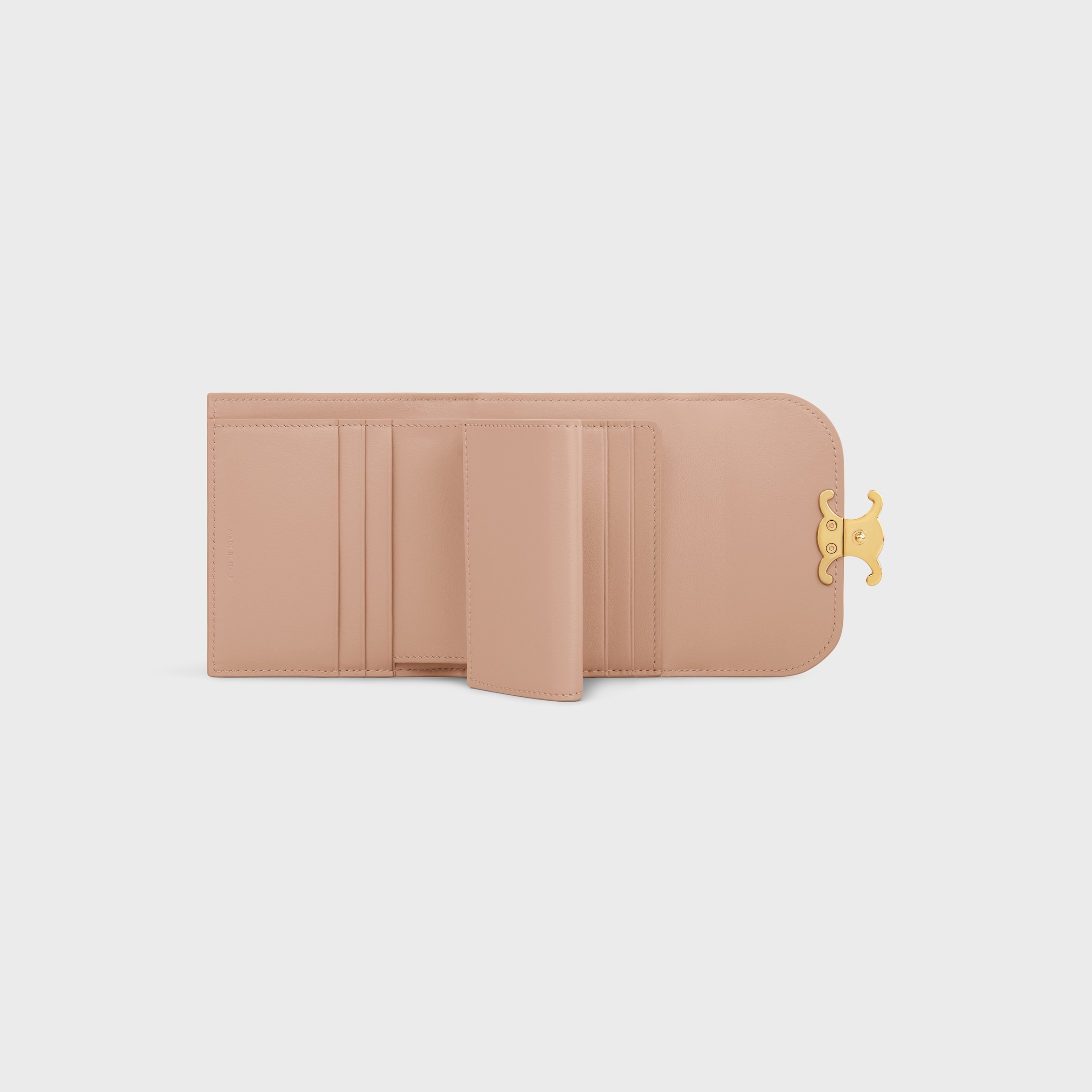 【関税&送料込】Celine Portafoglio Triomphe Piccolo In Pelle Portafoglio con patta piccolo Triomphe in tessuto e pelle di