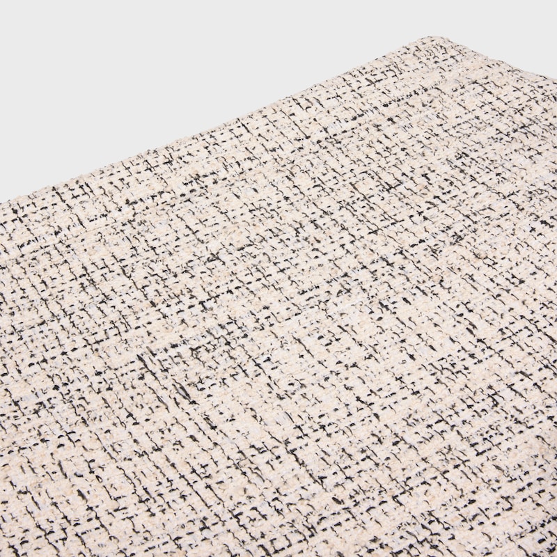 pencil skirt in cotton natt&eacute; - IVOIRE/NOIR -  - 1 | CELINE