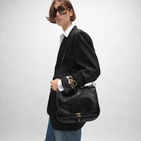 SOFT TRIOMPHE BESACE  IN SUPPLE SHINY LAMBSKIN - BLACK - SHOULDER BAGS - 2 | CELINE