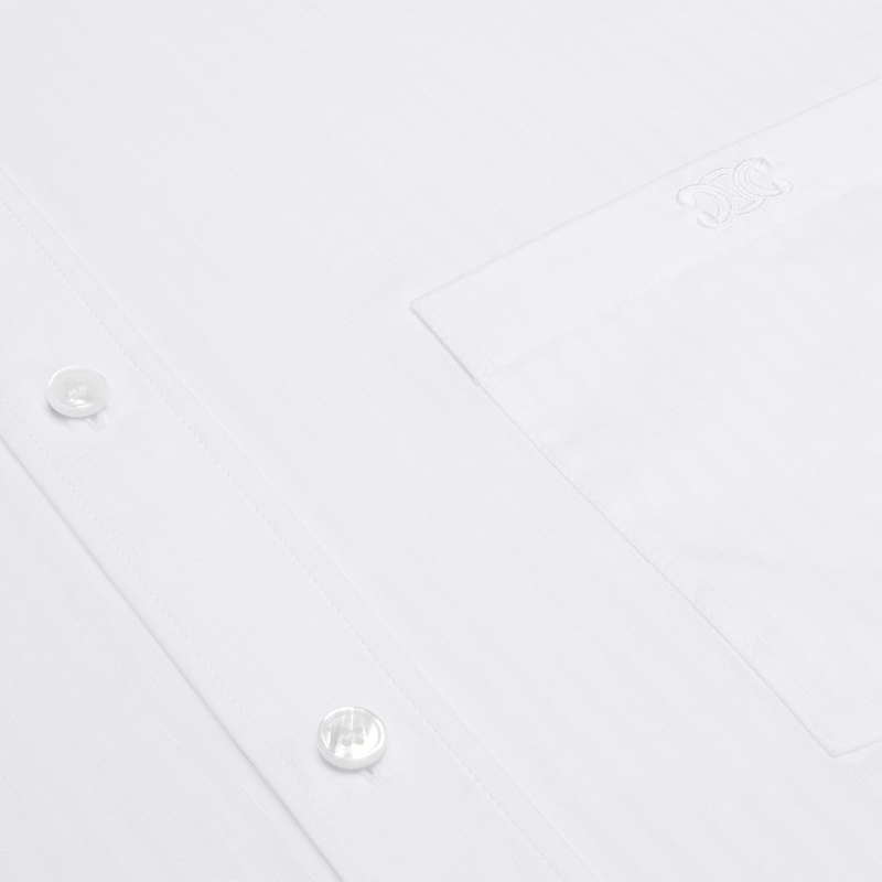 cropped shirt in striped cotton - WHITE -  - 1 | CELINE