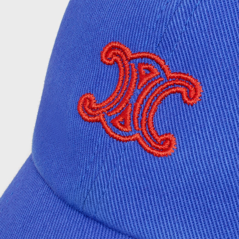 casquette baseball vivienne twill de coton - BLUE / RED -  - 1 | CELINE