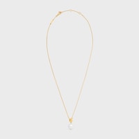 Les Perles Celine Necklace in Resin Pearl and Brass with Gold Finish - GOLD / IVORY -  - 2 | CELINE