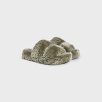 CELINE SLIDES TRIOMPHE IN Shearling - KHAKI -  - 2 | CELINE