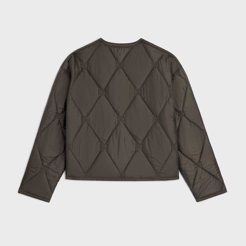 quilted jacket IN light nylon - DARK KAKI -  - 1 | CELINE