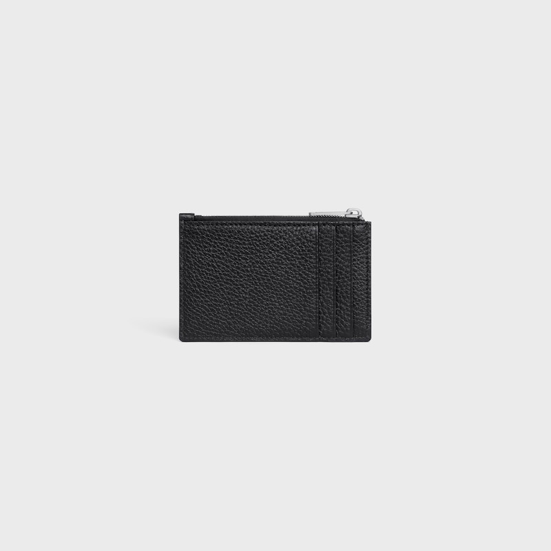Zipped Card Holder IN GRAINED CALFSKIN - BLACK - NEW - 1 | CELINE