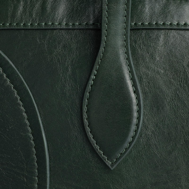 VERTICAL CABAS LUGGAGE IN SHINY CALFSKIN - DARK FOREST - NEW - 1 | CELINE