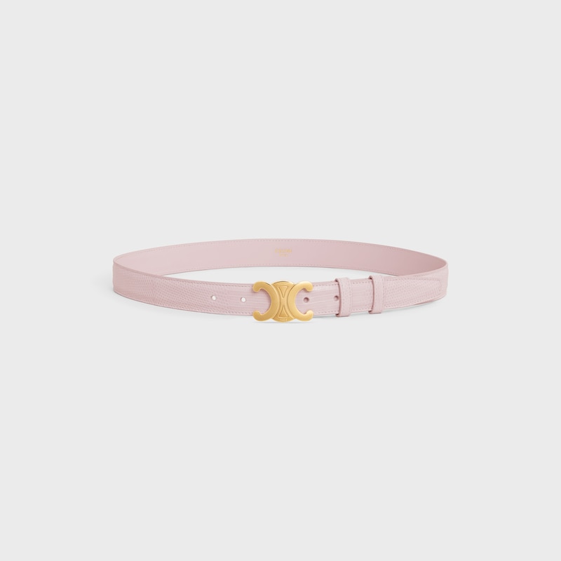 Triomphe Belt 25MM IN Lizard - PASTEL PINK -  - 1 | CELINE