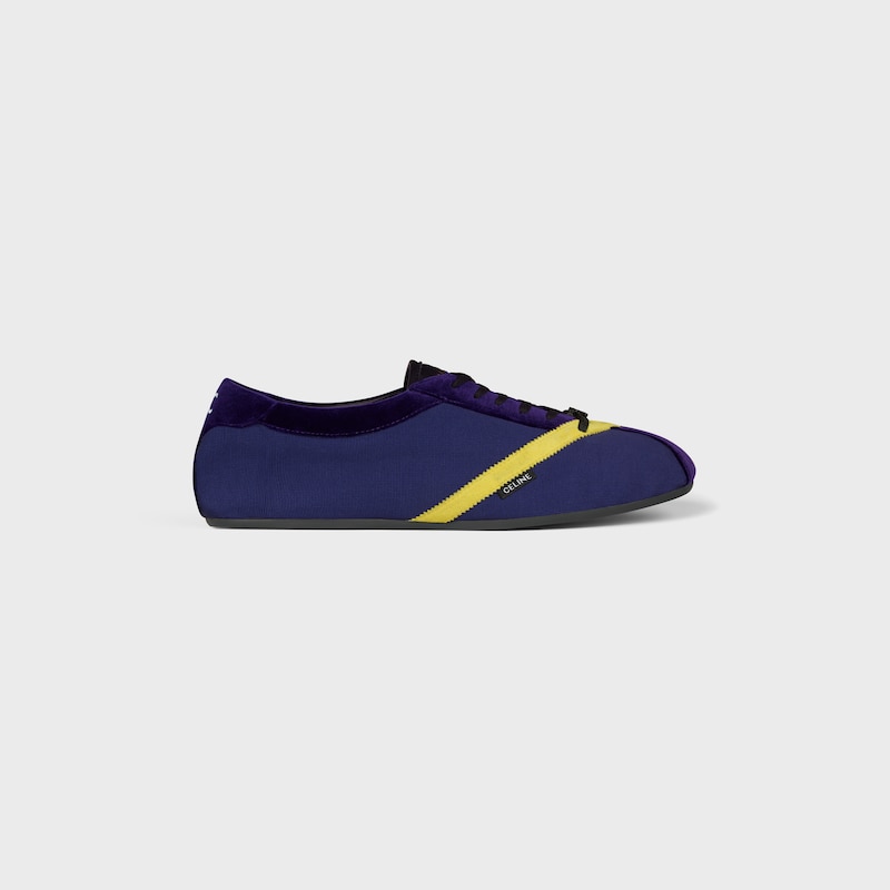 THE FLAT LOW SCHN&Uuml;R-SNEAKER AUS GROSGRAIN, SAMT, WILDLEDER UND LAMMLEDER - VIOLETT -  - 1 | CELINE