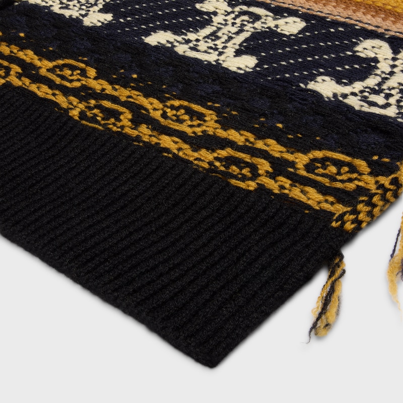 scarf IN jacquard cashmere - BROWN / GREY -  - 1 | CELINE