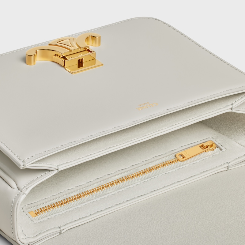 Teen Triomphe Bag in shiny calfskin - CHALK - CROSS-BODY BAGS - 1 | CELINE