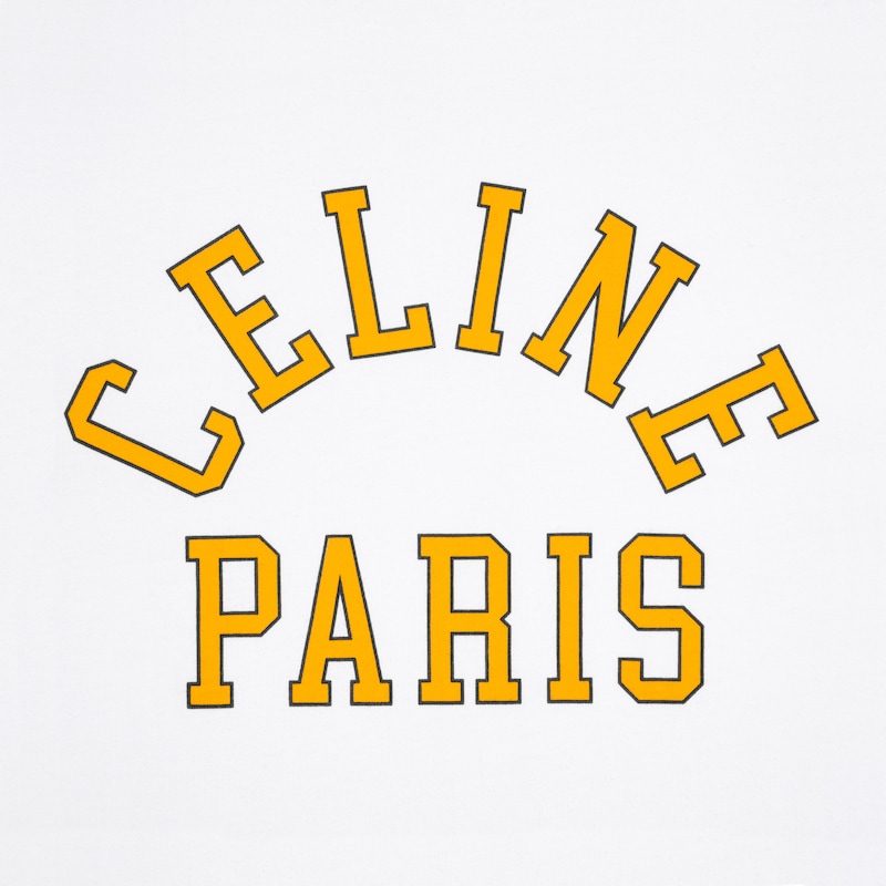 loose t-shirt IN cotton jersey - OPTIC WHITE / YELLOW / BLUE -  - 1 | CELINE