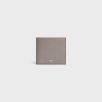 Bi-fold Wallet with Coin Compartment IN Calfskin with triomphe embossed - PEBBLE - WALLETS - 1 | CELINE