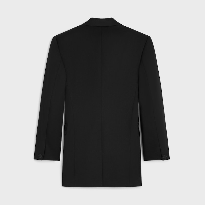 colonne jacket IN DIAGONAL WOOL - BLACK -  - 1 | CELINE