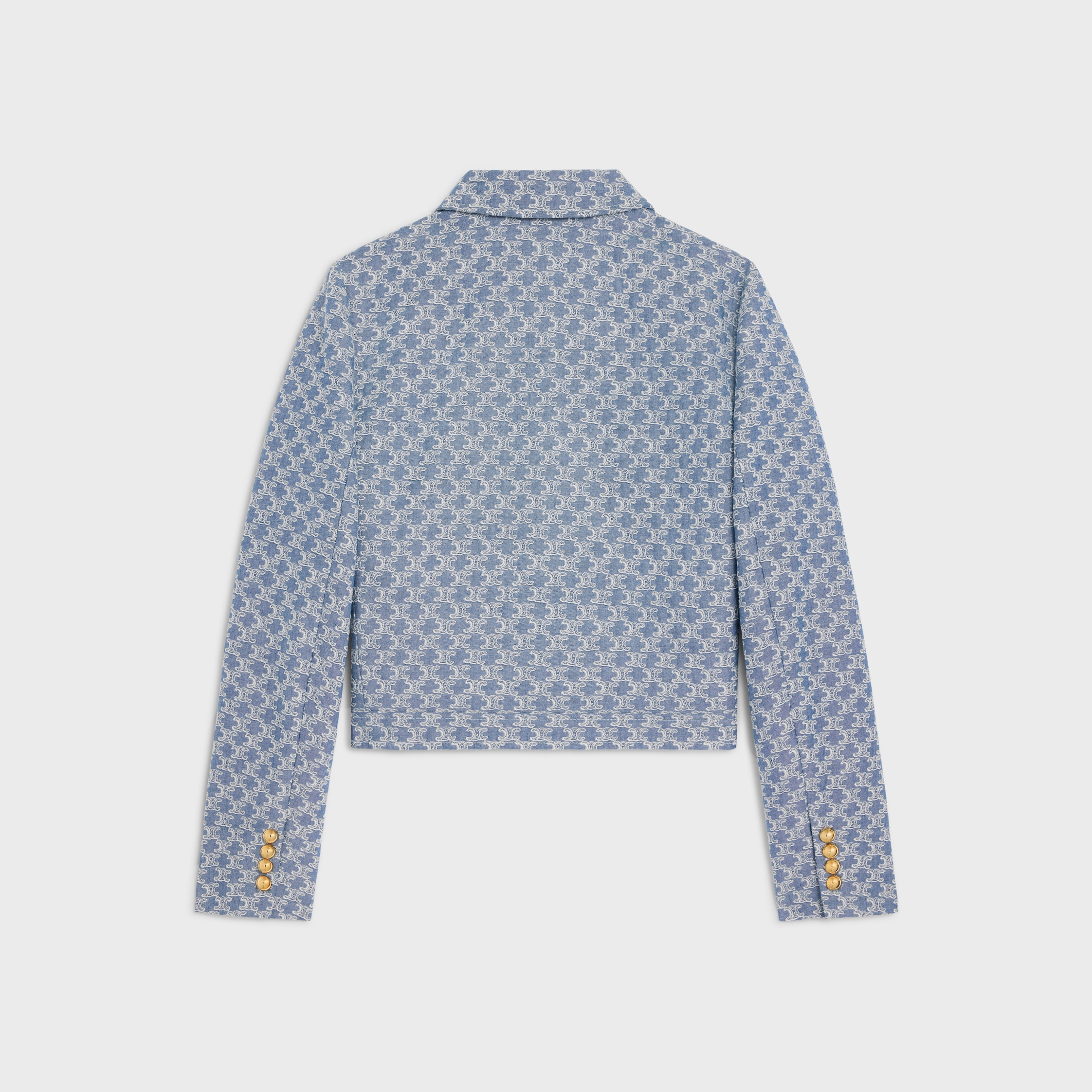 関税込 CELINE trucker jacket in monogram chambray cotton TRUCKER JACKET IN MONOGRAM CHAMBRAY COTTON - | CELINE