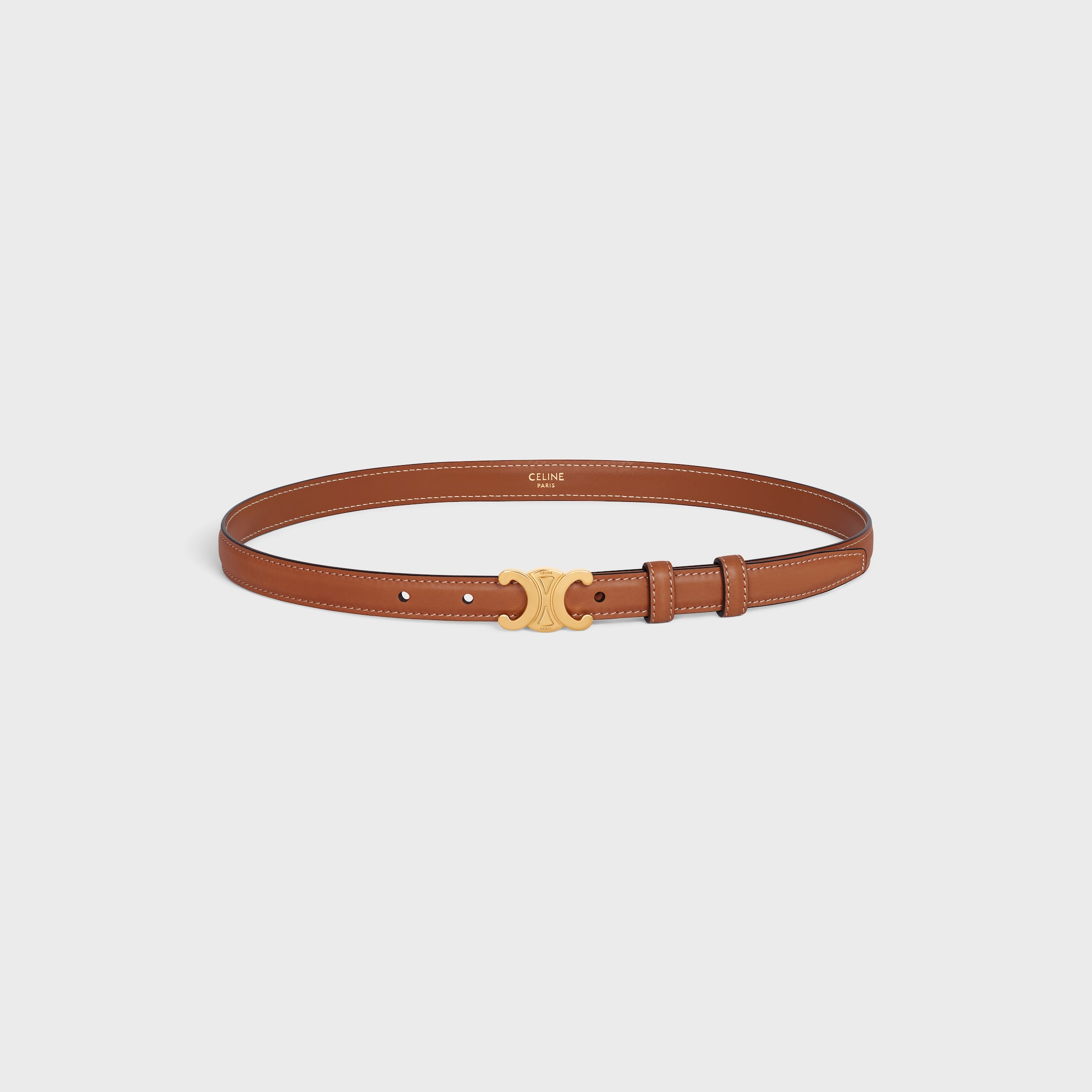 Small 18MM Triomphe Belt in Natural Calfskin - TAN | CELINE