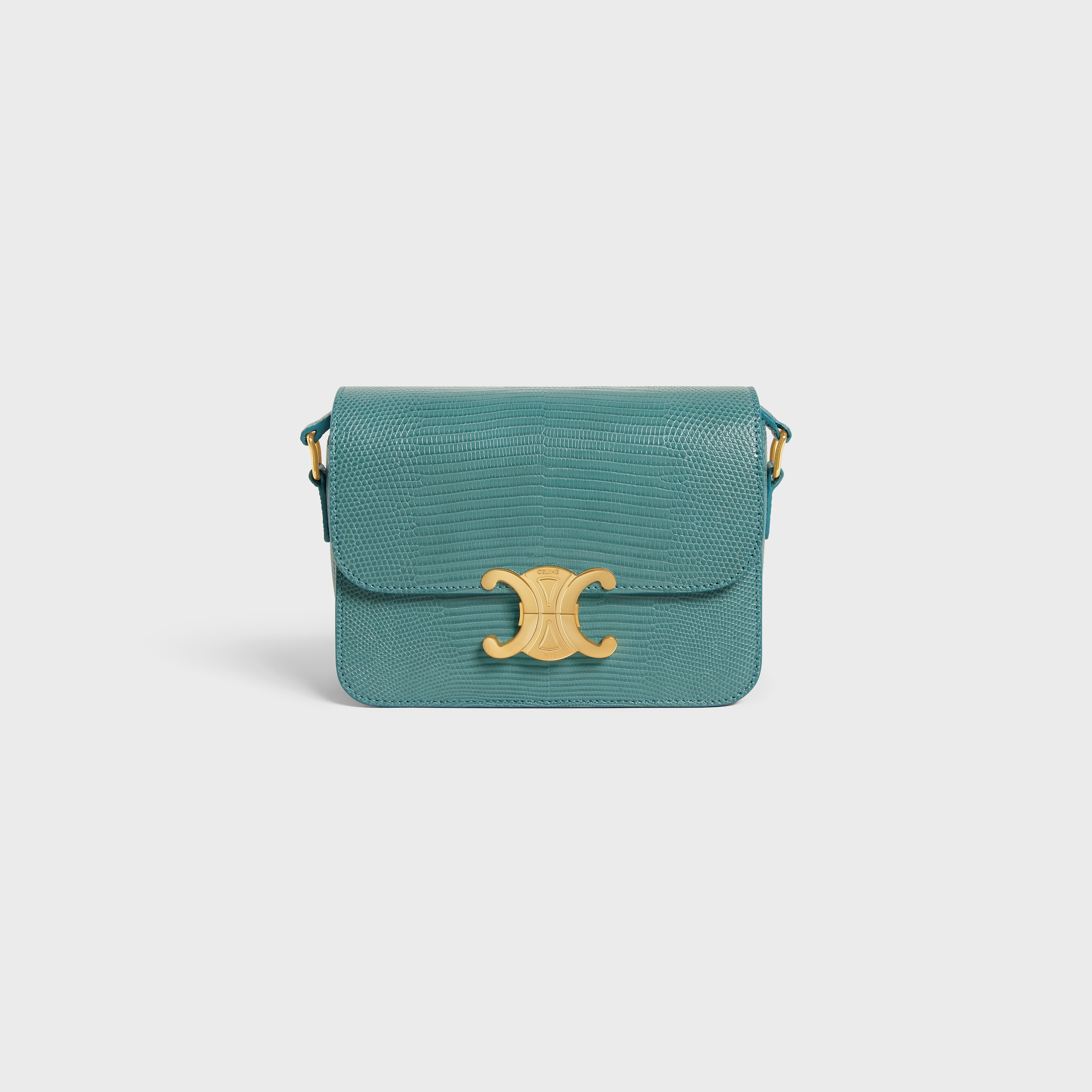 TEEN TRIOMPHE BAG IN LIZARD - GREEN SMOKE | CELINE