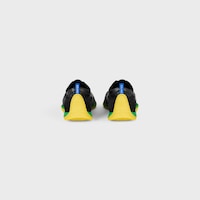SOFT SNEAKER IN STRETCH LAMBSKIN, SUEDE CALFSKIN AND LAMBSKIN - BLACK/BRIGHT YELLOW/GREEN -  - 2 | CELINE