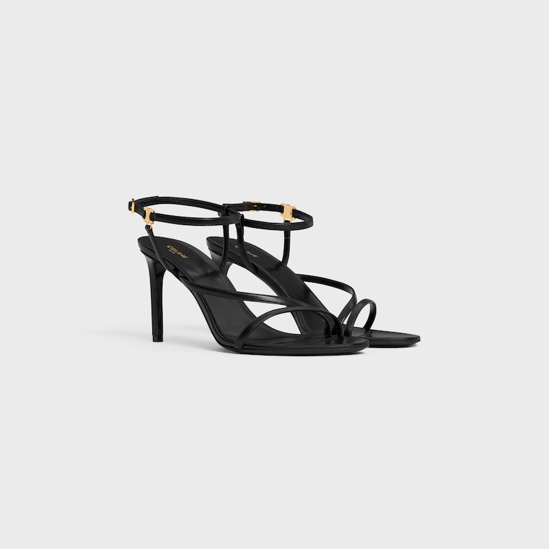 CELINE AVA SANDAL IN LAMBSKIN - BLACK -  - 1 | CELINE