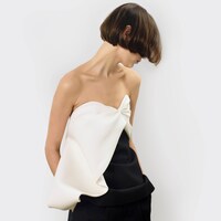 MINIVESTIDO DE LANA Y CADY DE SEDA - NEGRO -  - 2 | CELINE