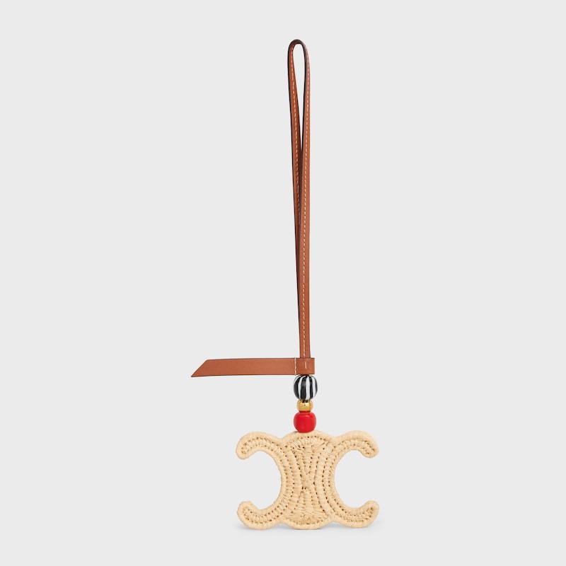 ACCESSOIRE DE SAC TRIOMPHE RAPHIA ET VEAU NATUREL - NATUREL / TAN - BIJOUX DE SACS - 1 | CELINE
