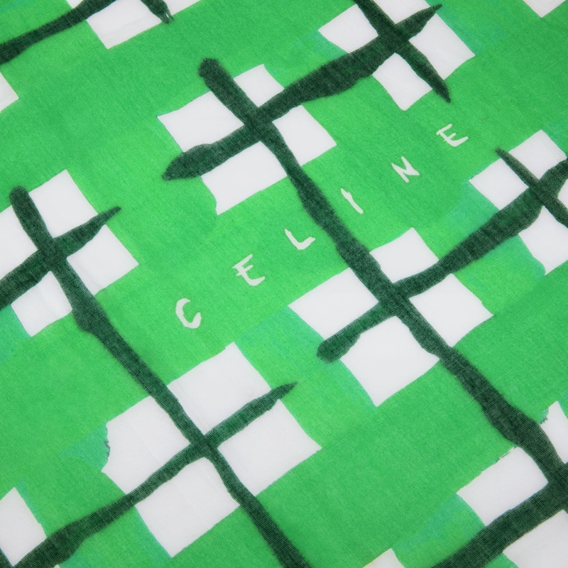 파레오 - 타탄 코튼 - 그린/화이트 -  - 1 | CELINE