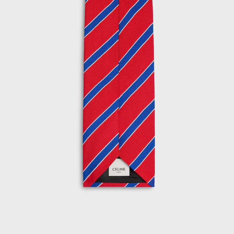 GRAVATA EM SEDA LISTRADA - VERMELHO/AZUL/BRANCO - - 1 | CELINE