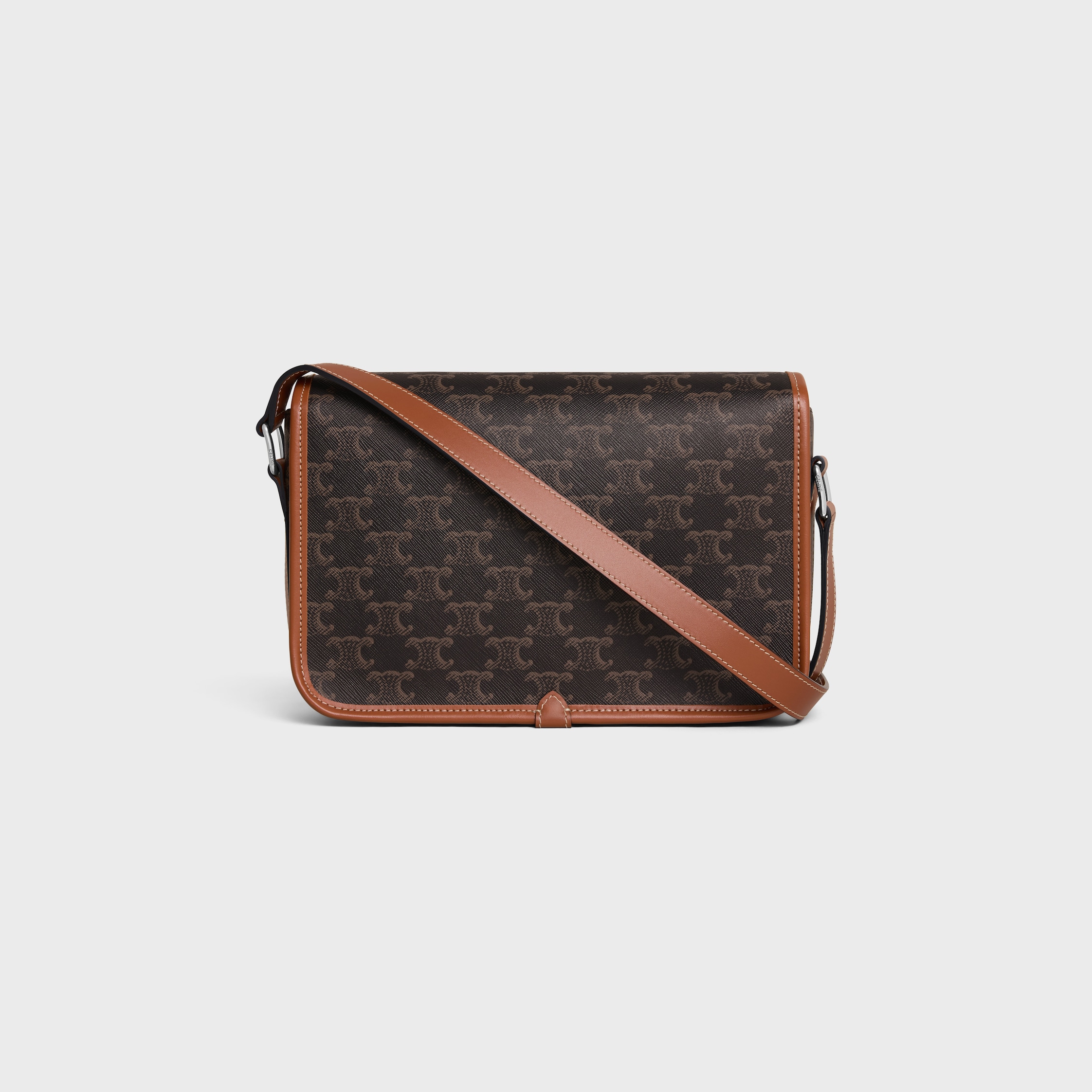 ショルダーバッグ CELINE Messenger bag Folco Triomphe Canvas with Celine print SMALL FOLCO MESSENGER in Triomphe Canvas and calfskin - TAN