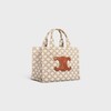 small cabas thais in TEXTILE WITH TRIOMPHE CANVAS PRINT AND CALFSKIN - WHITE - OTHER LINES - 2 | CELINE