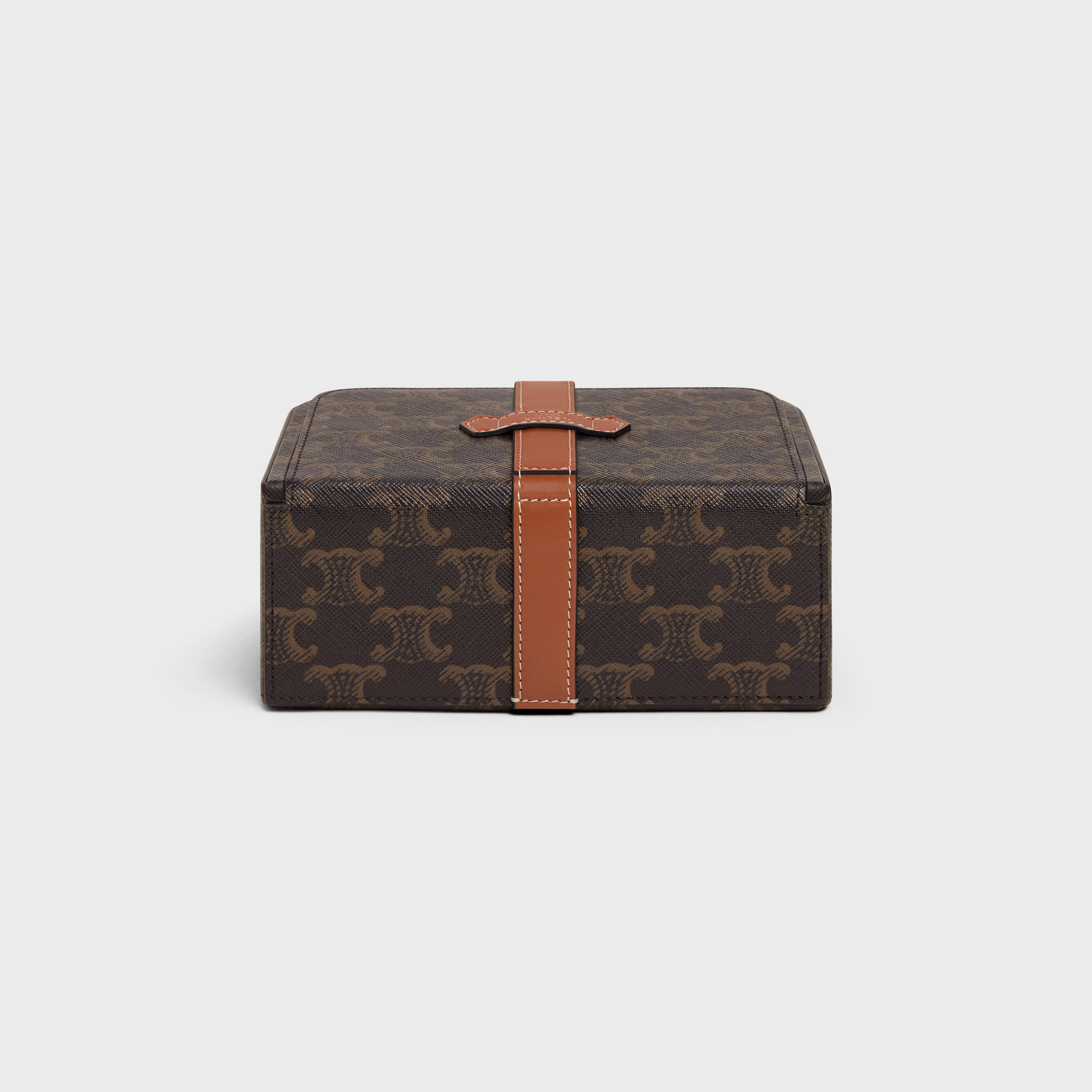 Large Jewels Case in Triomphe Canvas and Calfskin - TAN | CELINE