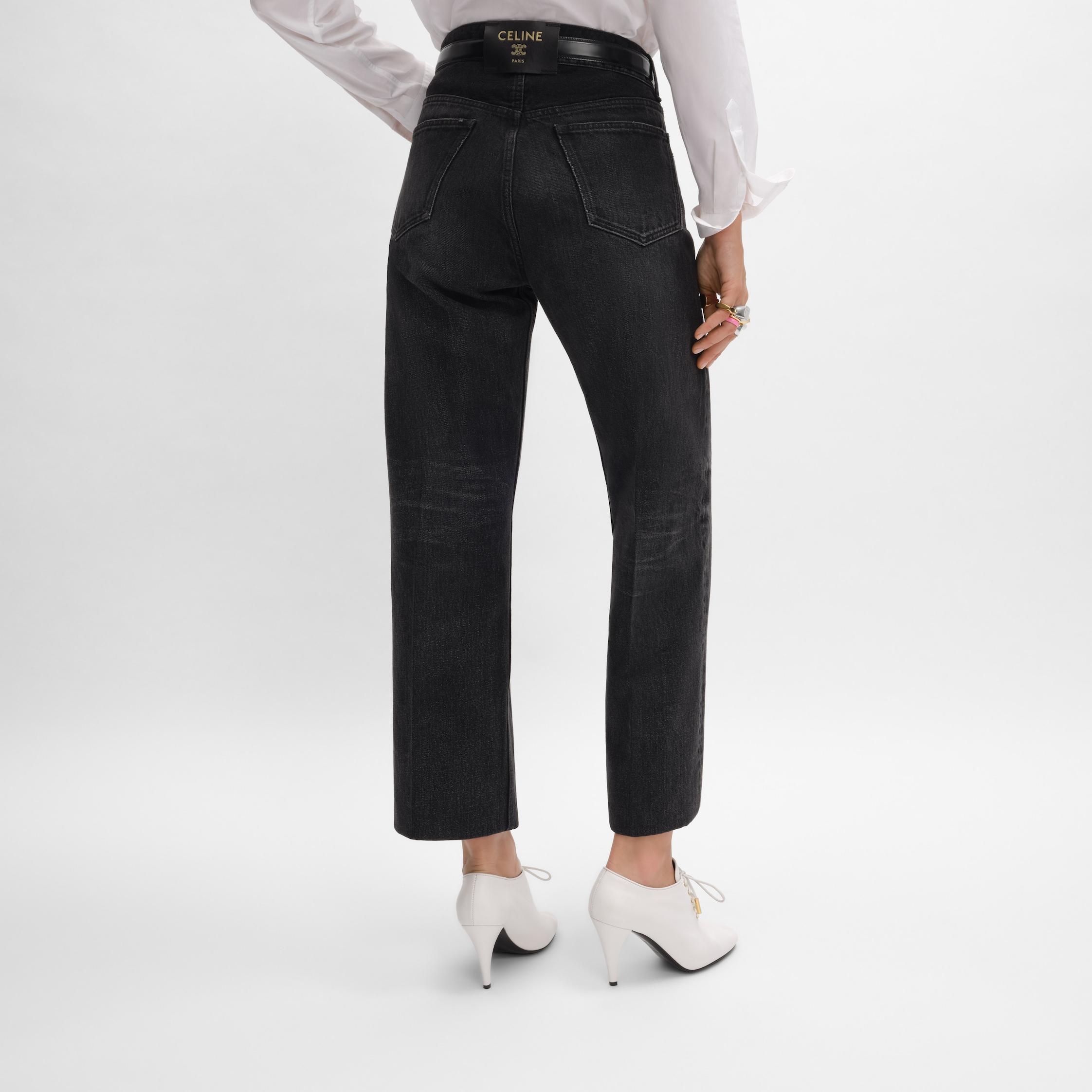 boyfriend jeans 001 IN cotton Denim - MAX BLACK WASH | CELINE