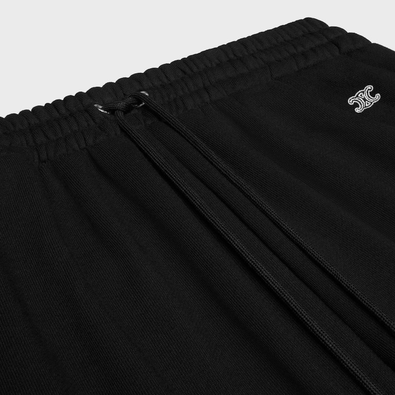 棉質抓絨慢跑褲 - 黑色 / 白色 -  - 1 | CELINE