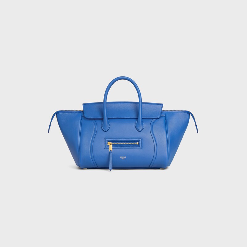 LITTLE LUGGAGE IN SUPPLE SHINY LAMBSKIN - OXIDE BLUE - SHOULDER BAGS - 1 | CELINE