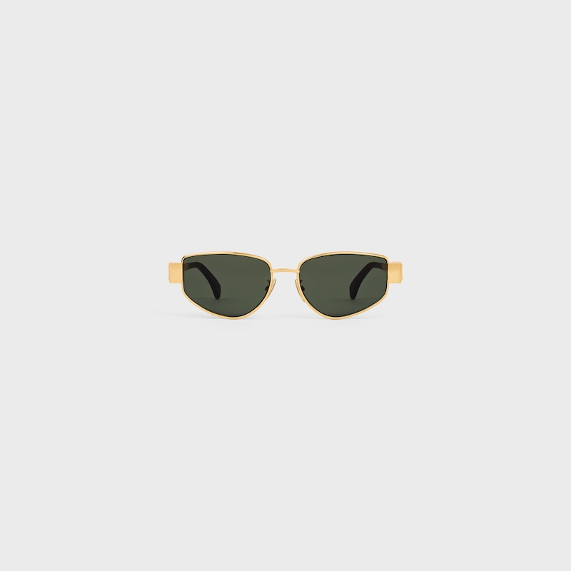 Triomphe Metal 04 Sunglasses in Metal - GOLD / GREEN -  - 1 | CELINE