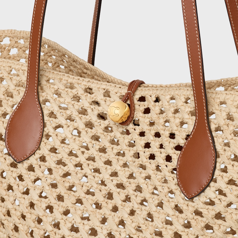 SEAU TRIOMPHE BEADS RAPHIA ET VEAU - TAN - NOUVEAUT&Eacute;S - 1 | CELINE