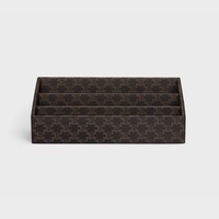 stationery organizer in triomphe canvas - BLACK / TAN - ESSENTIAL GIFTS - 1 | CELINE
