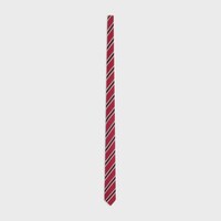 tie IN striped wool silk - RED/ BLACK -  - 1 | CELINE