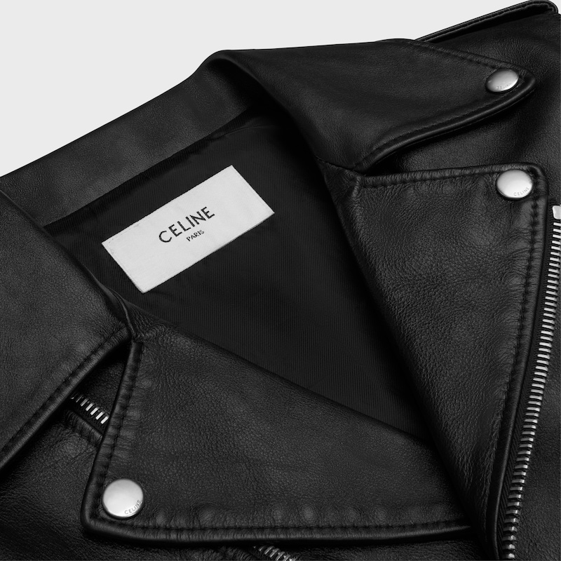 小牛皮經典騎士外套 - 黝黑色 -  - 1 | CELINE