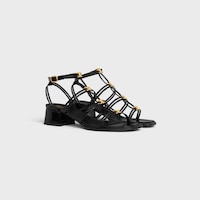 CELINE CLEMENCE MULTI TRIOMPHE SANDAL IN GLOSSY CALFSKIN - BLACK -  - 2 | CELINE