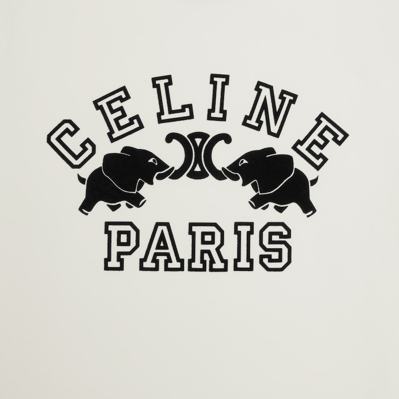 regular t-shirt IN cotton jersey - OFF WHITE / BLACK -  - 1 | CELINE