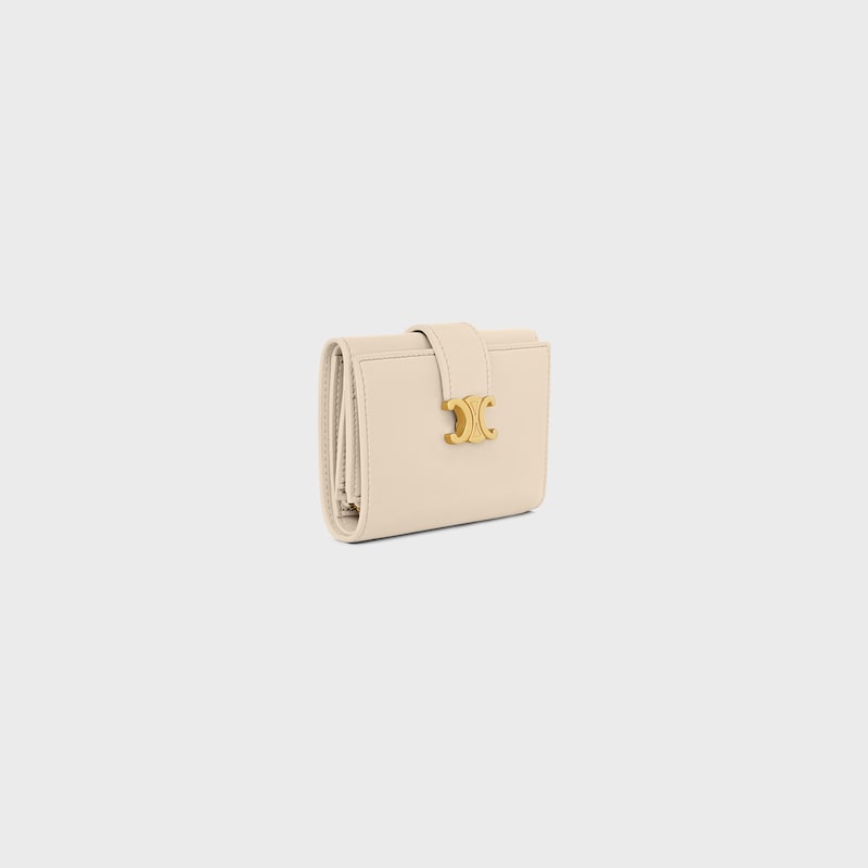 FINE STRAP WALLET NINO IN SUPPLE GRAINED CALFSKIN - CREAM - WALLETS - 1 | CELINE