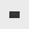 Zipped Card Holder IN Calfskin with triomphe embossed - BLACK - COIN AND CARD HOLDERS - 1 | CELINE