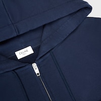 cropped zipped hoodie IN cotton fleece - NAVY INK -  - 2 | CELINE