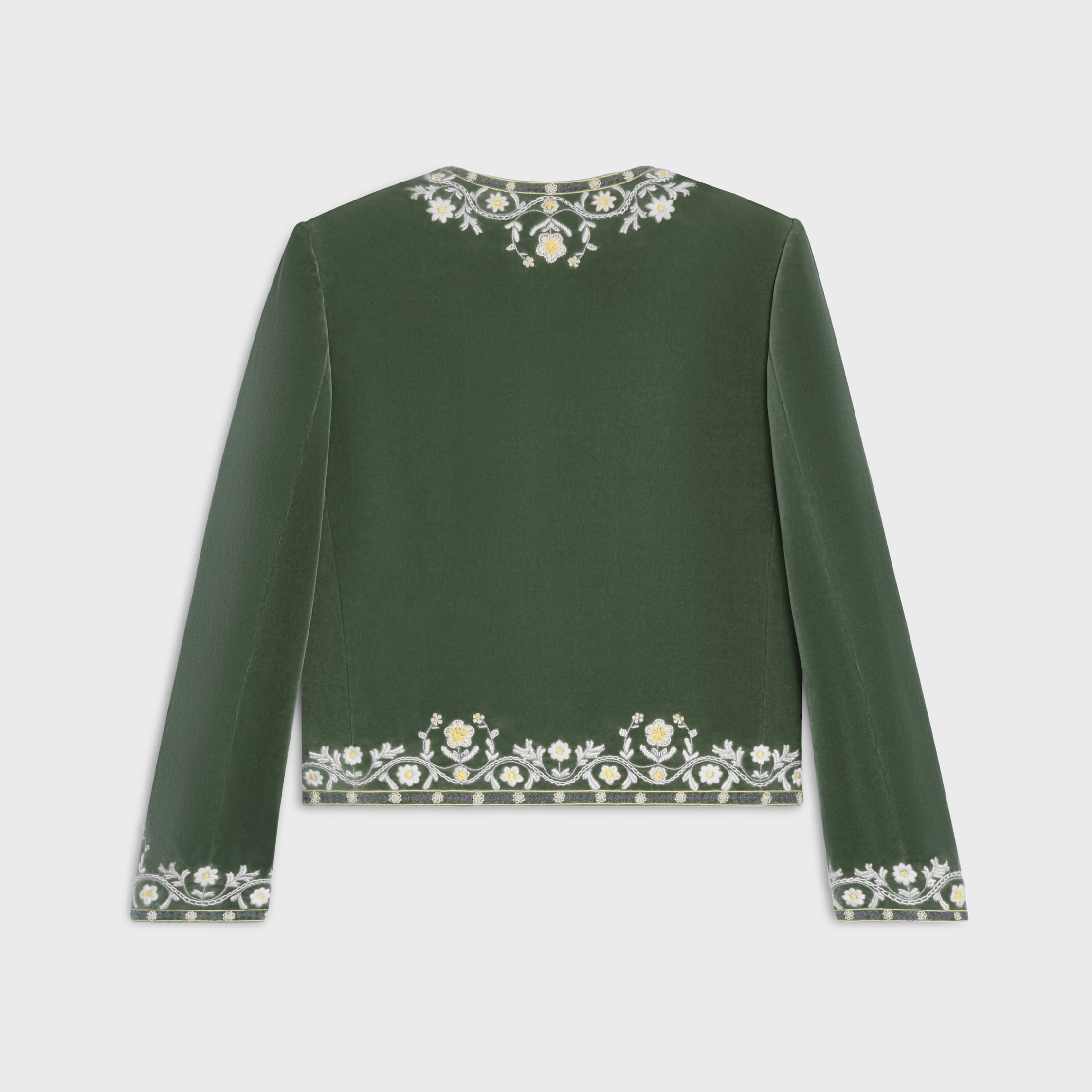 embroidered chelsea jacket IN velvet - CYPRES | CELINE