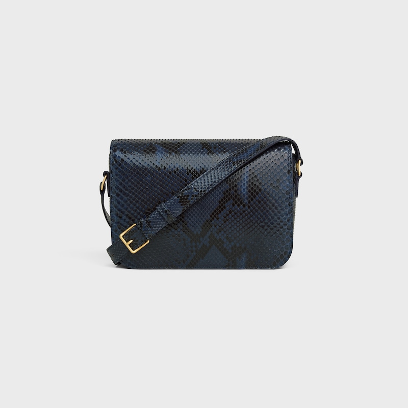 CLASSIQUE TRIOMPHE BAG IN PYTHON - DEEP NAVY - TRIOMPHE - 1 | CELINE