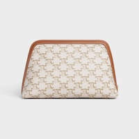 Große Kosmetiktasche aus Triomphe Canvas und Kalbsleder - WEISS - BEAUTY ACCESSORIES - 2 | CELINE